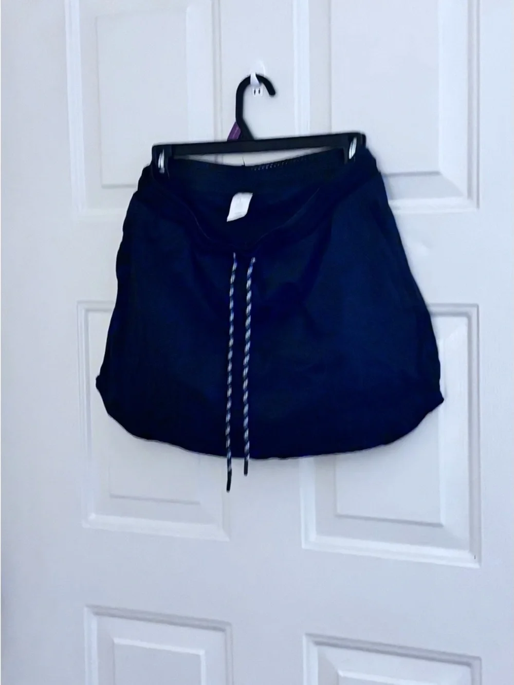 Casual Drawstring Skort in Black. Nylon/spandex Blend. - Picture 6 of 13